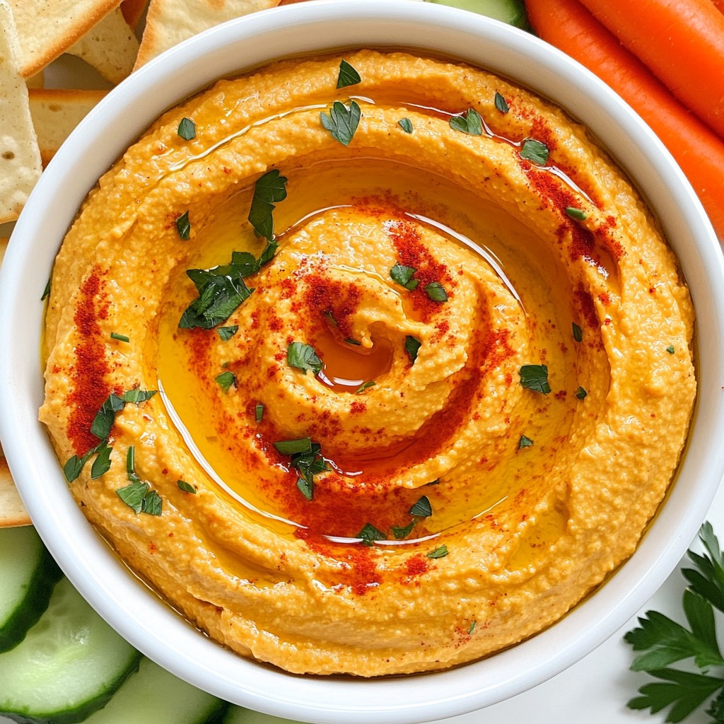 Roasted Red Pepper Hummus Simple and Flavorful Dip