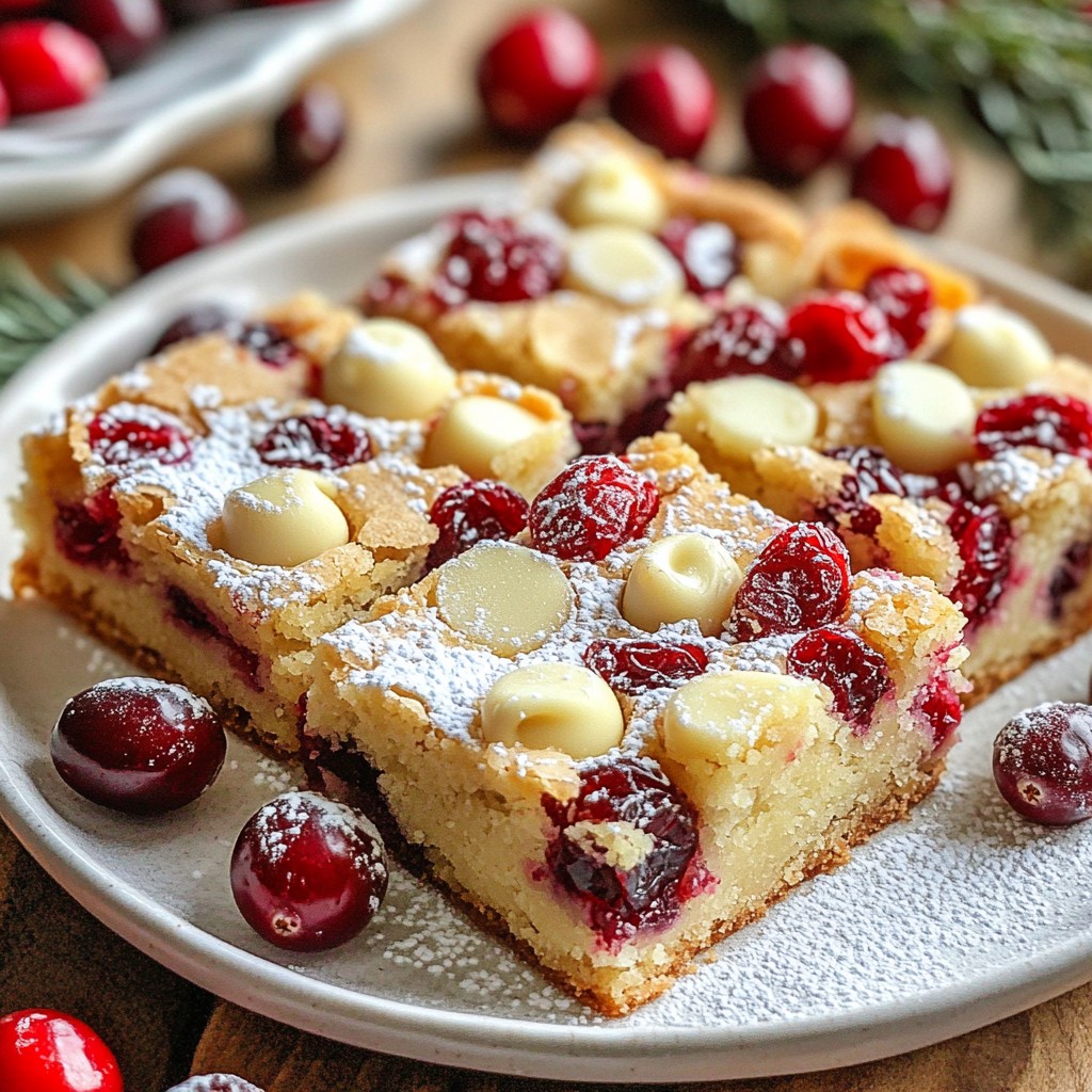 Cranberry White Chocolate Blondies Tempting Treat Recipe