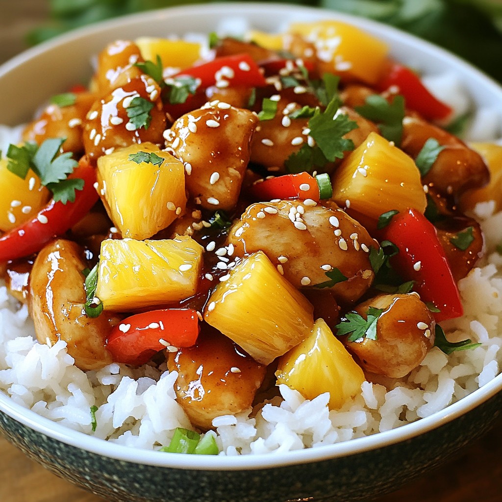 Savory weeknight dinner Teriyaki Chicken and Pineapple