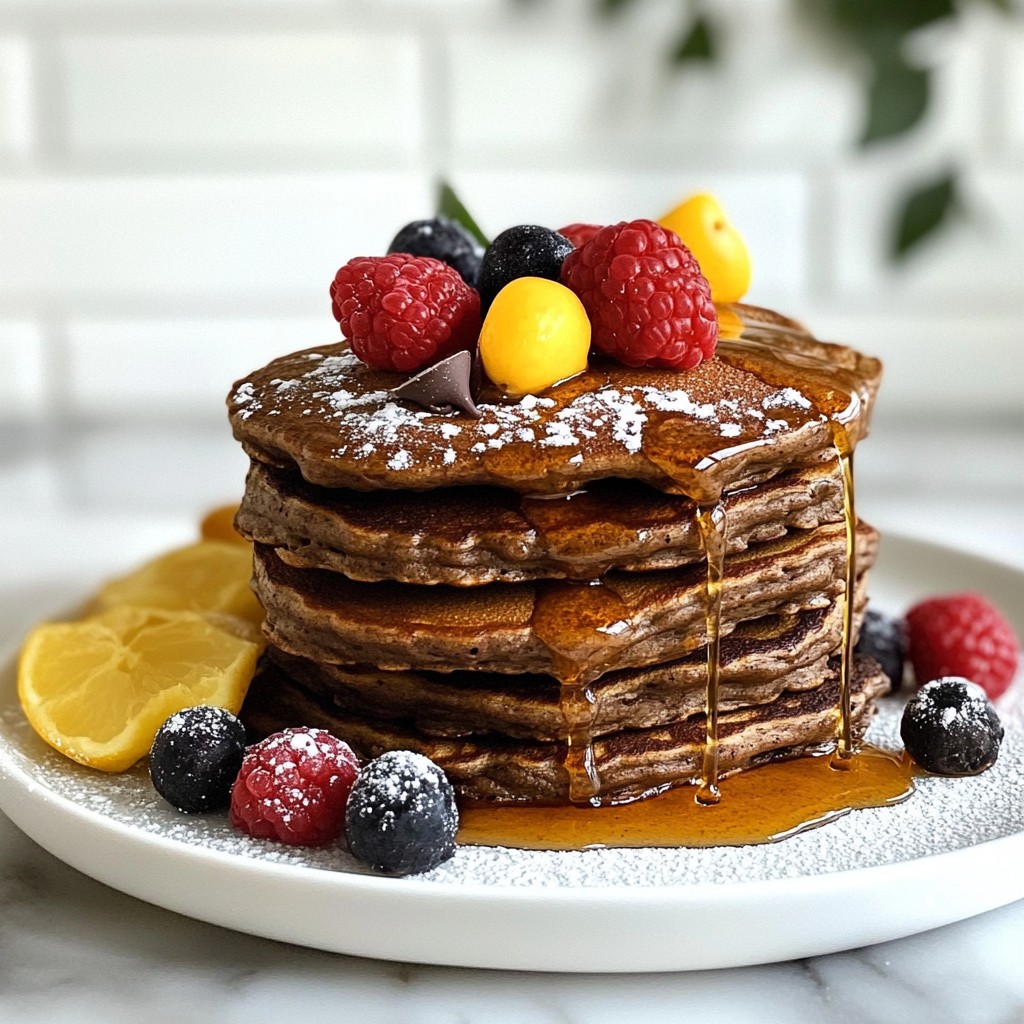 Vegan Chocolate Oatmeal Pancakes Simple and Tasty
