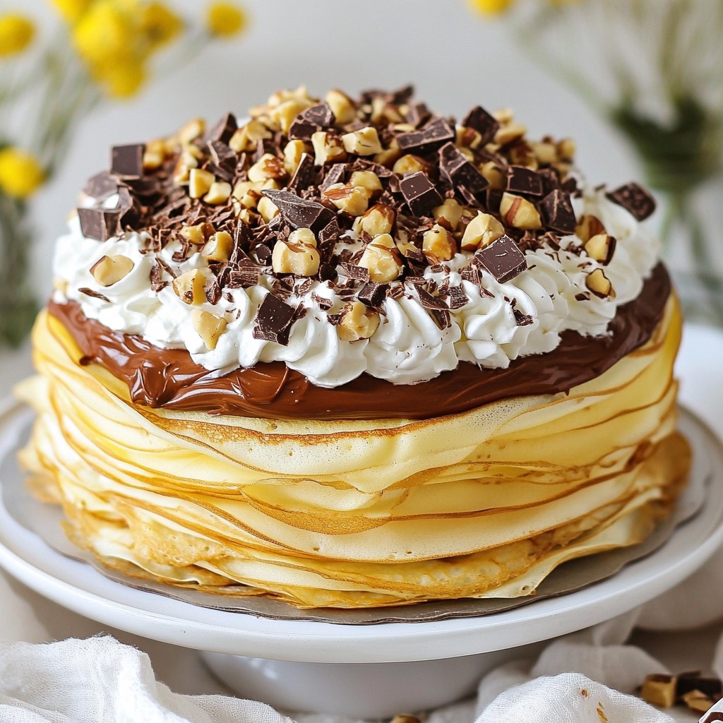 Chocolate Hazelnut Crepe Cake Luscious Dessert Idea