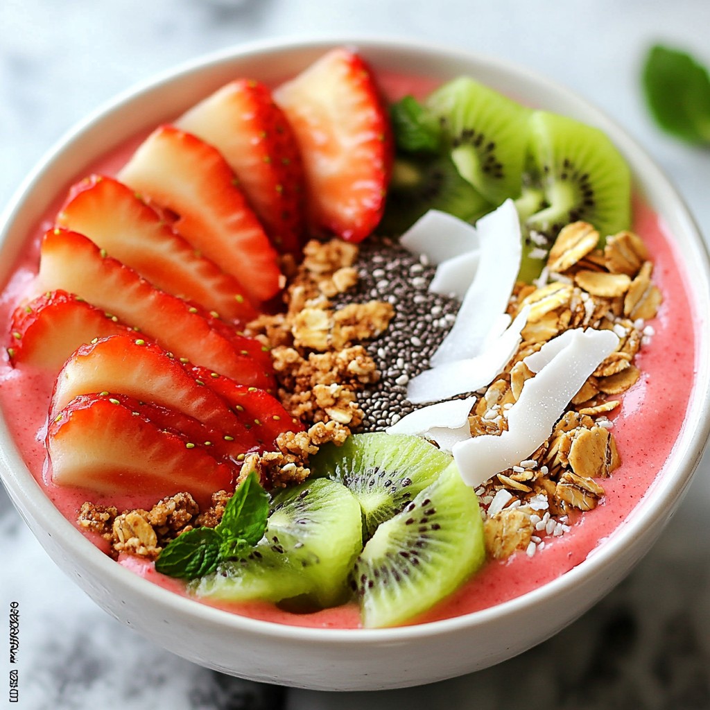Strawberry Kiwi Smoothie Bowl Tasty and Fresh Treat