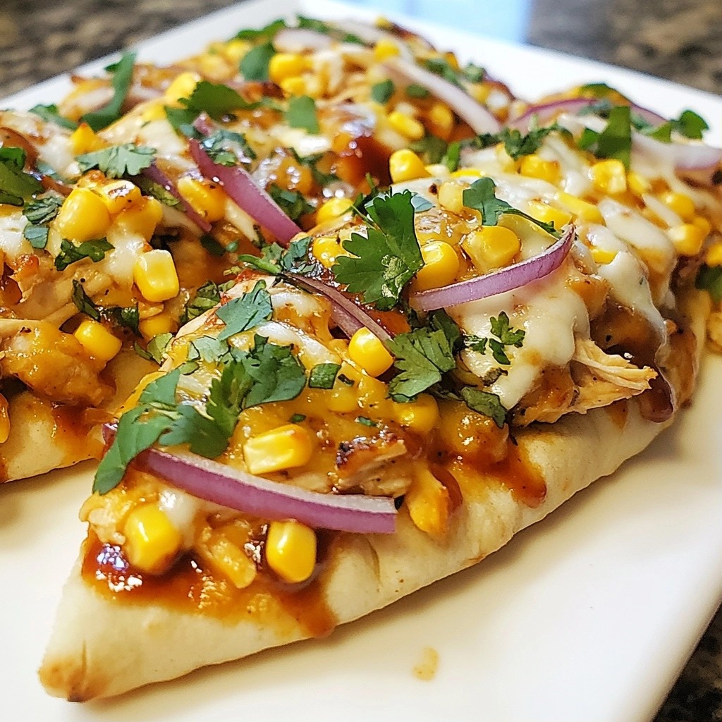 Simple Easy Weeknight BBQ Chicken Flatbreads Recipe