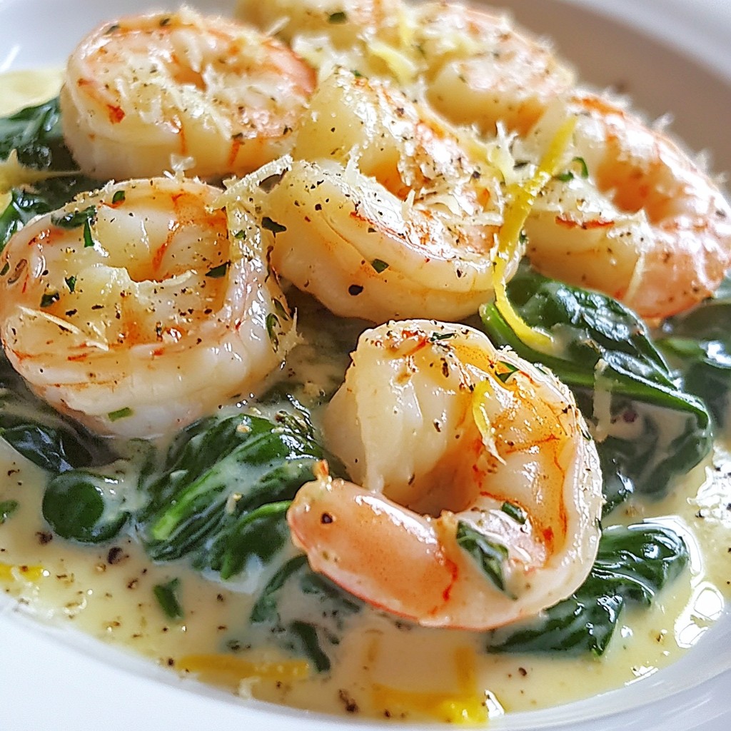 Quick Weeknight Dinner Creamy Garlic Shrimp and Spinach