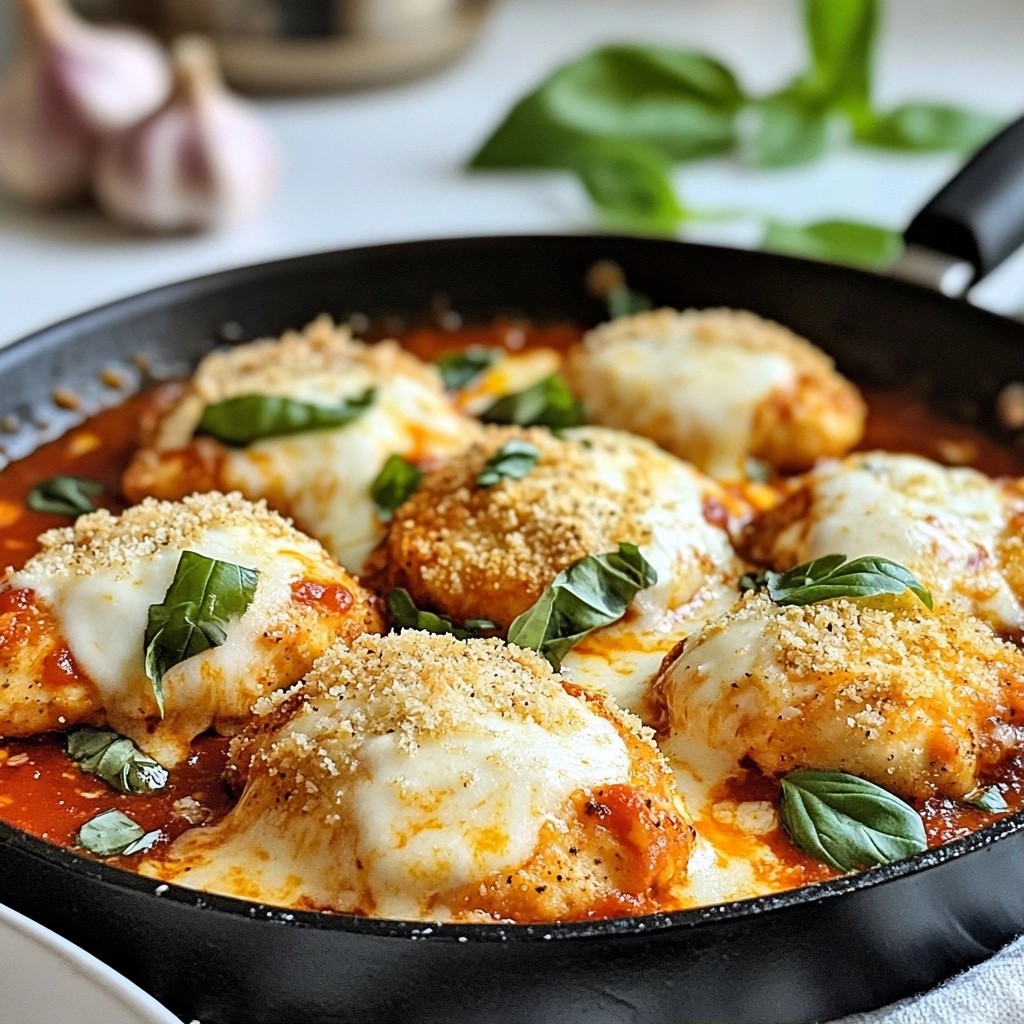 Cheesy Quick Weeknight Chicken Parmesan Skillet Delight