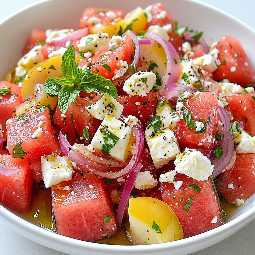 Watermelon Feta Mint Salad Refreshing Summer Delight
