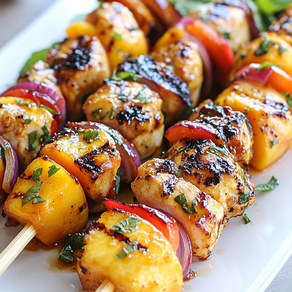 BBQ Peach Chicken Skewers Tasty Summer Delight