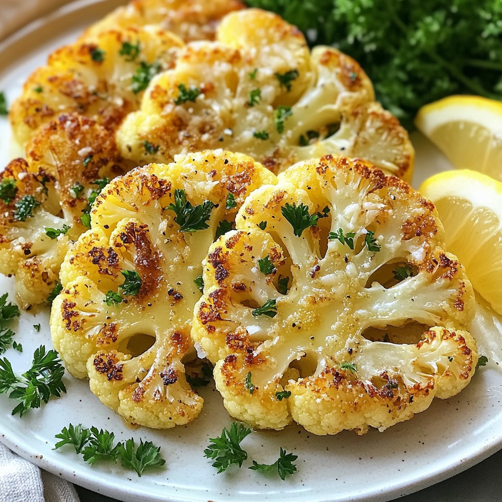 Garlic Parmesan Cauliflower Steaks Tasty and Simple Dish