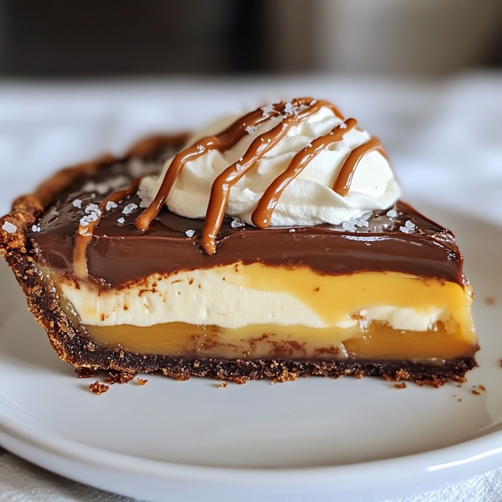 Chocolate Caramel Pretzel Pie Delightful Dessert Treat