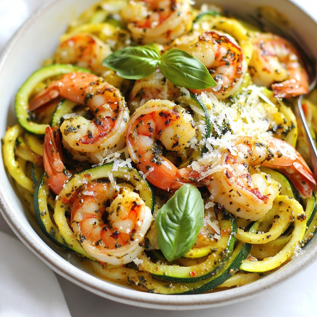 Easy Weeknight Pesto Shrimp & Zucchini Noodles Recipe