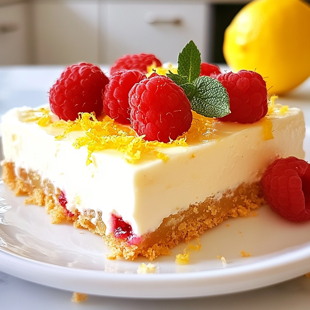 Raspberry Lemon Cheesecake Bars Delightful Dessert Treat