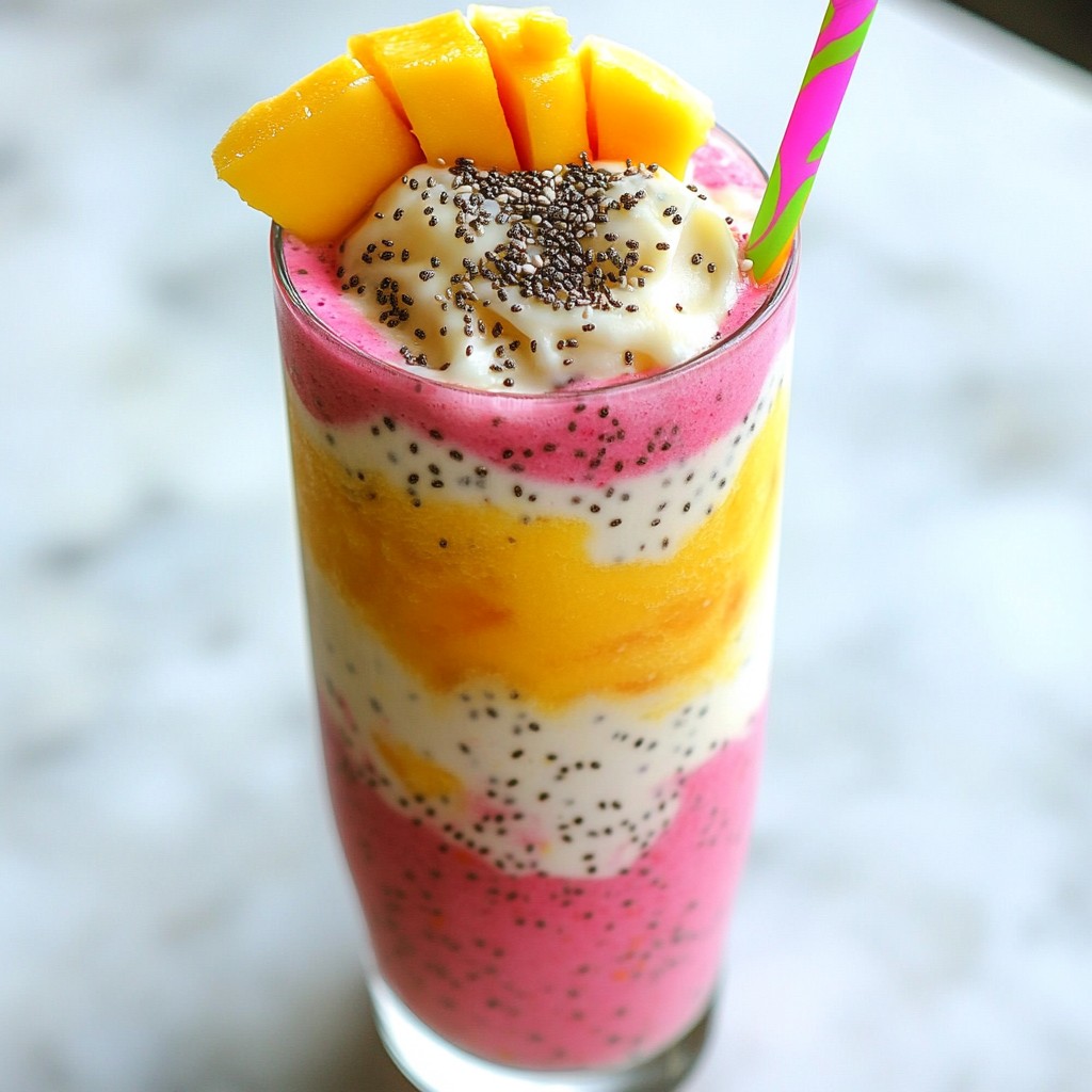 Tropical Mango Dragon Fruit Smoothie Refreshing Treat
