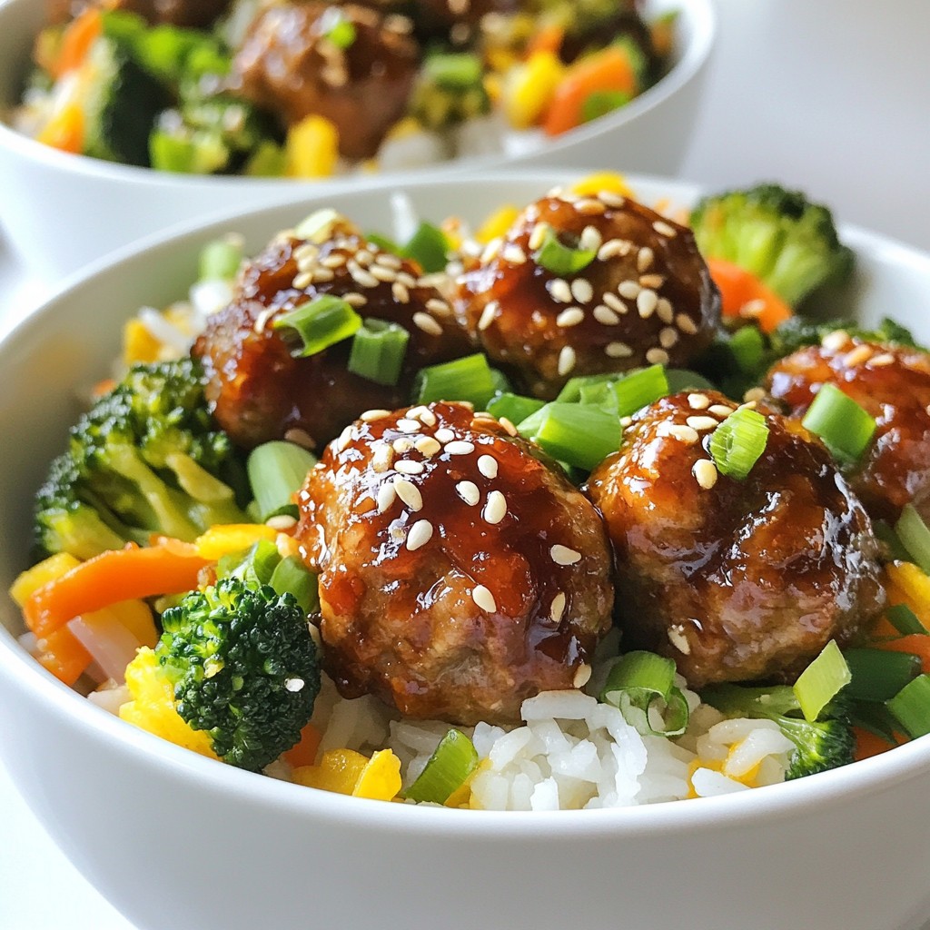 Teriyaki Meatball Rice Bowls You Will Love