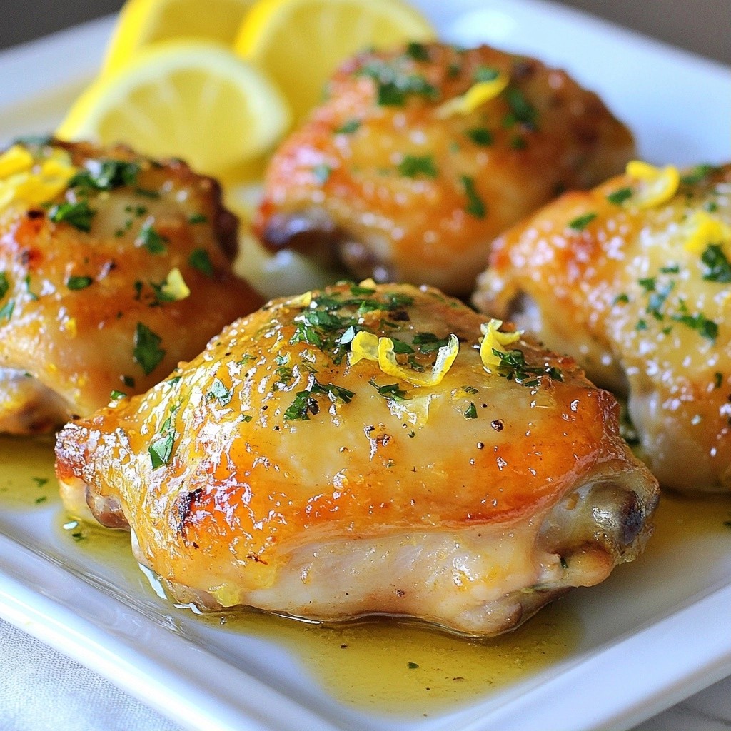 Crispy Weeknight Dinner Lemon Herb Chicken Thighs