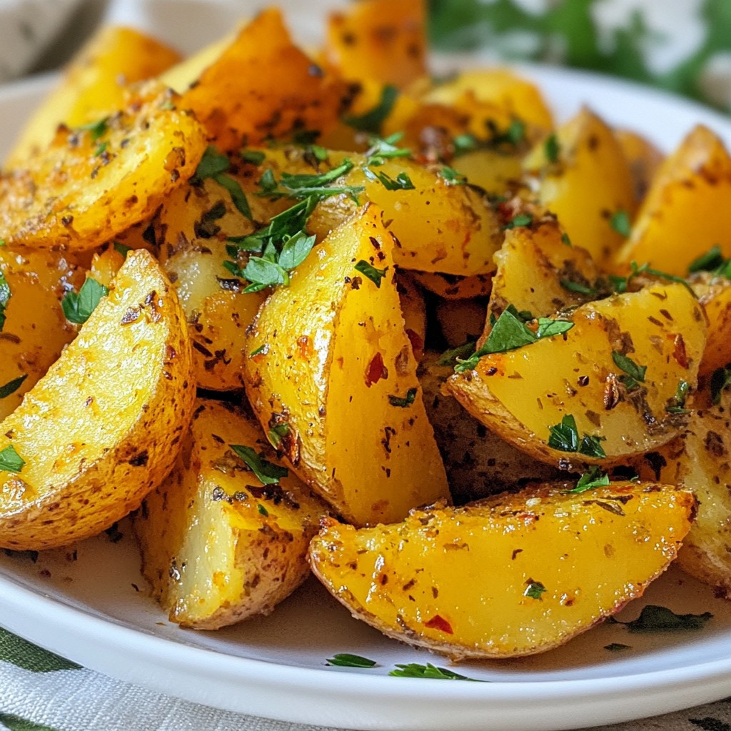 Garlic Herb Air Fryer Potato Wedges Crispy Delight