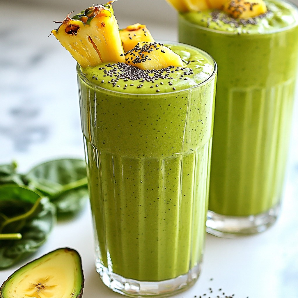 Tropical Pineapple Green Smoothie Fresh and Tasty Treat