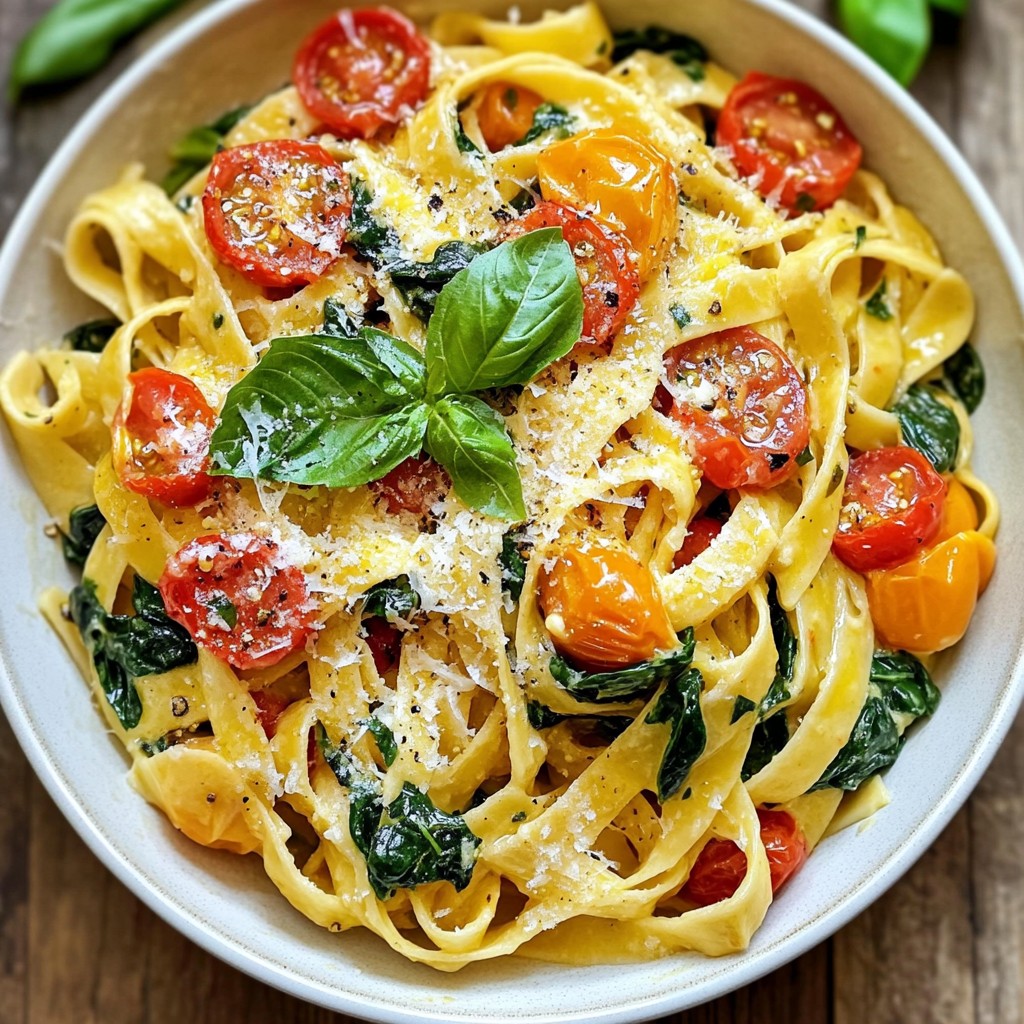 Creamy Tomato Spinach Pasta Simple and Tasty Dish