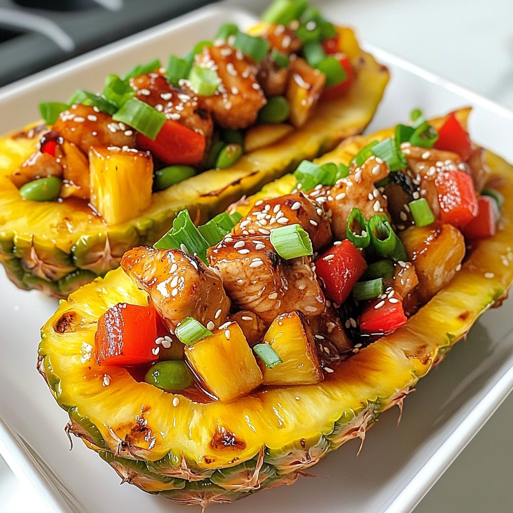 Teriyaki Chicken Pineapple Boats Flavorful and Easy Dish