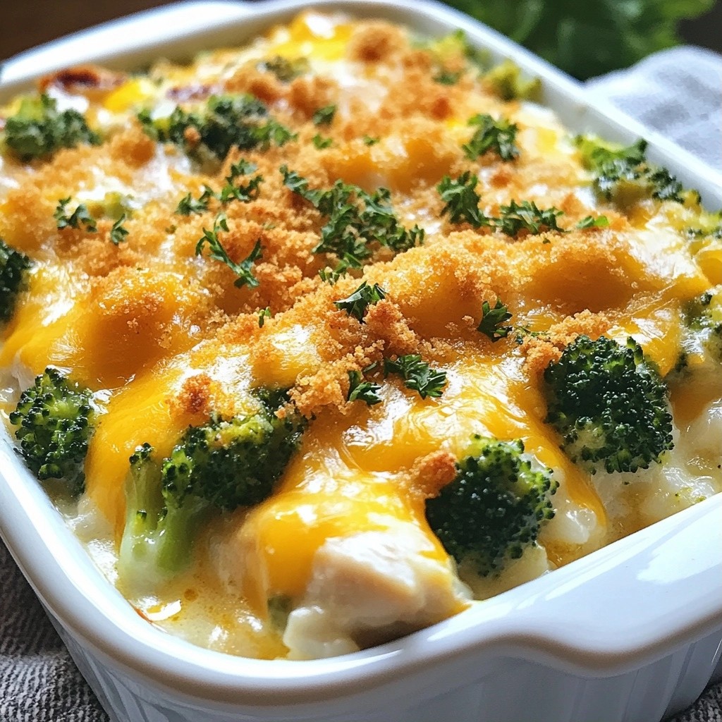 Simple Dinner Cheesy Broccoli Chicken Casserole