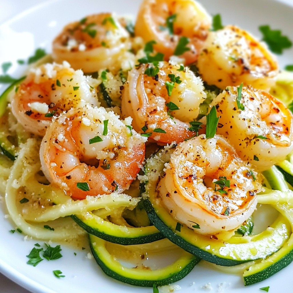 Garlic Butter Shrimp Zucchini Noodles Simple Dish