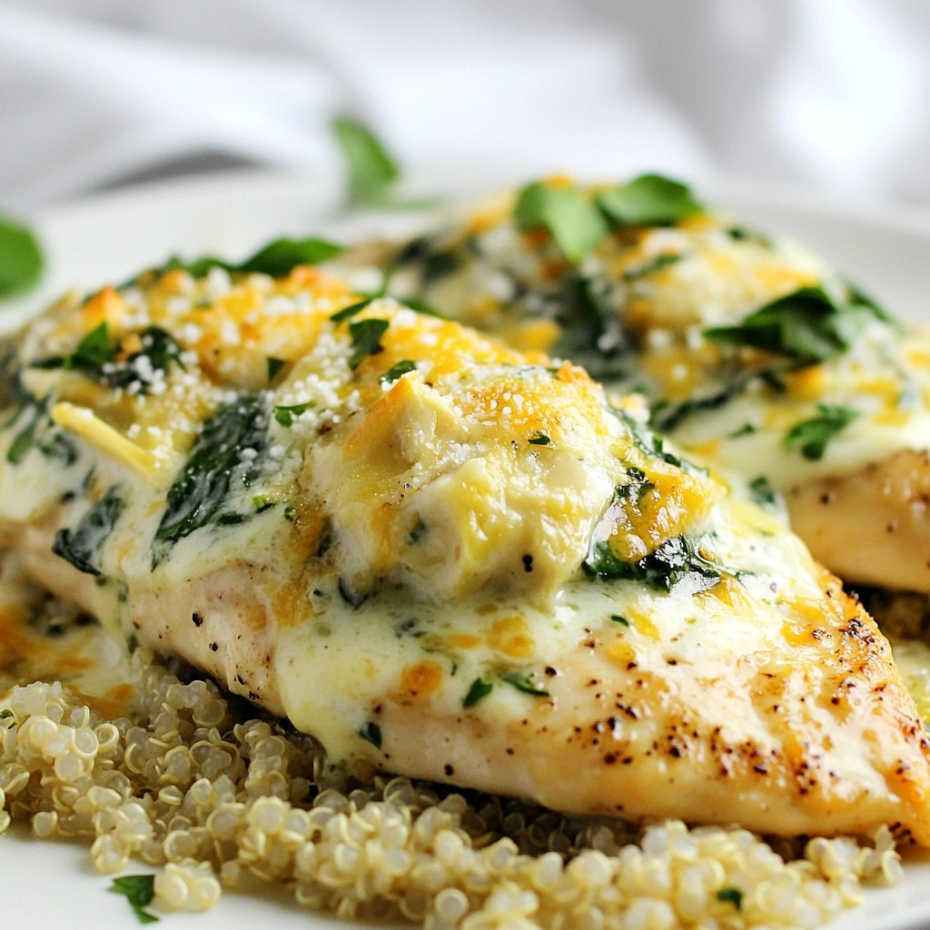 Simple Dinner Creamy Spinach Artichoke Chicken Delight