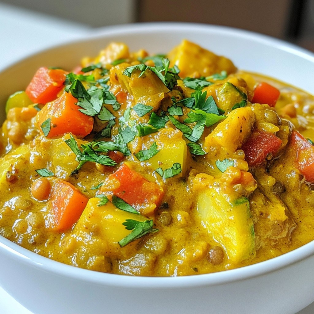 Hearty Easy Weeknight Vegetable and Lentil Curry Recipe