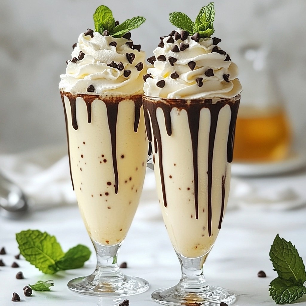 Mint Chocolate Chip Milkshake Creamy Dessert Delight