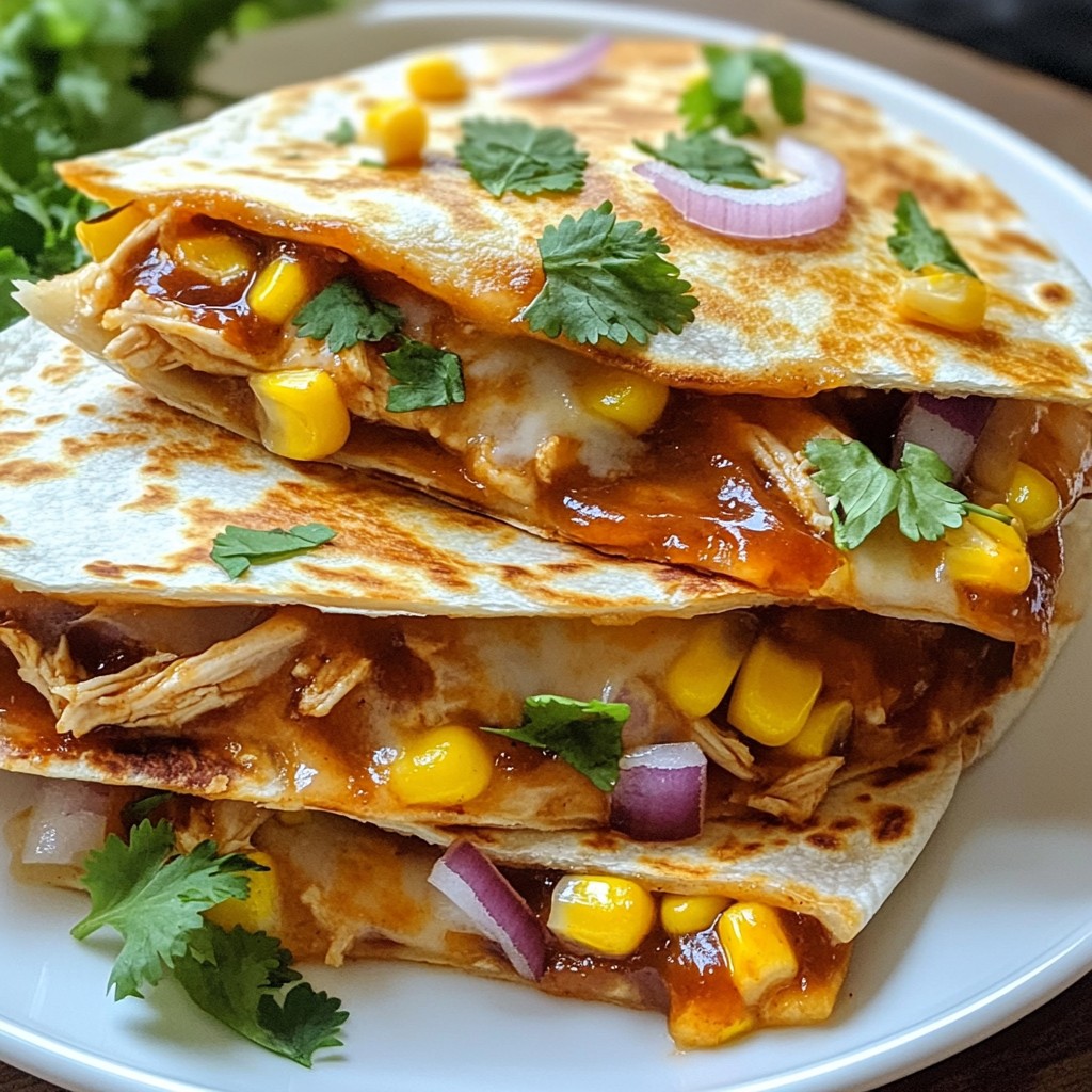 Quick Weeknight Meal BBQ Chicken Quesadillas Delight
