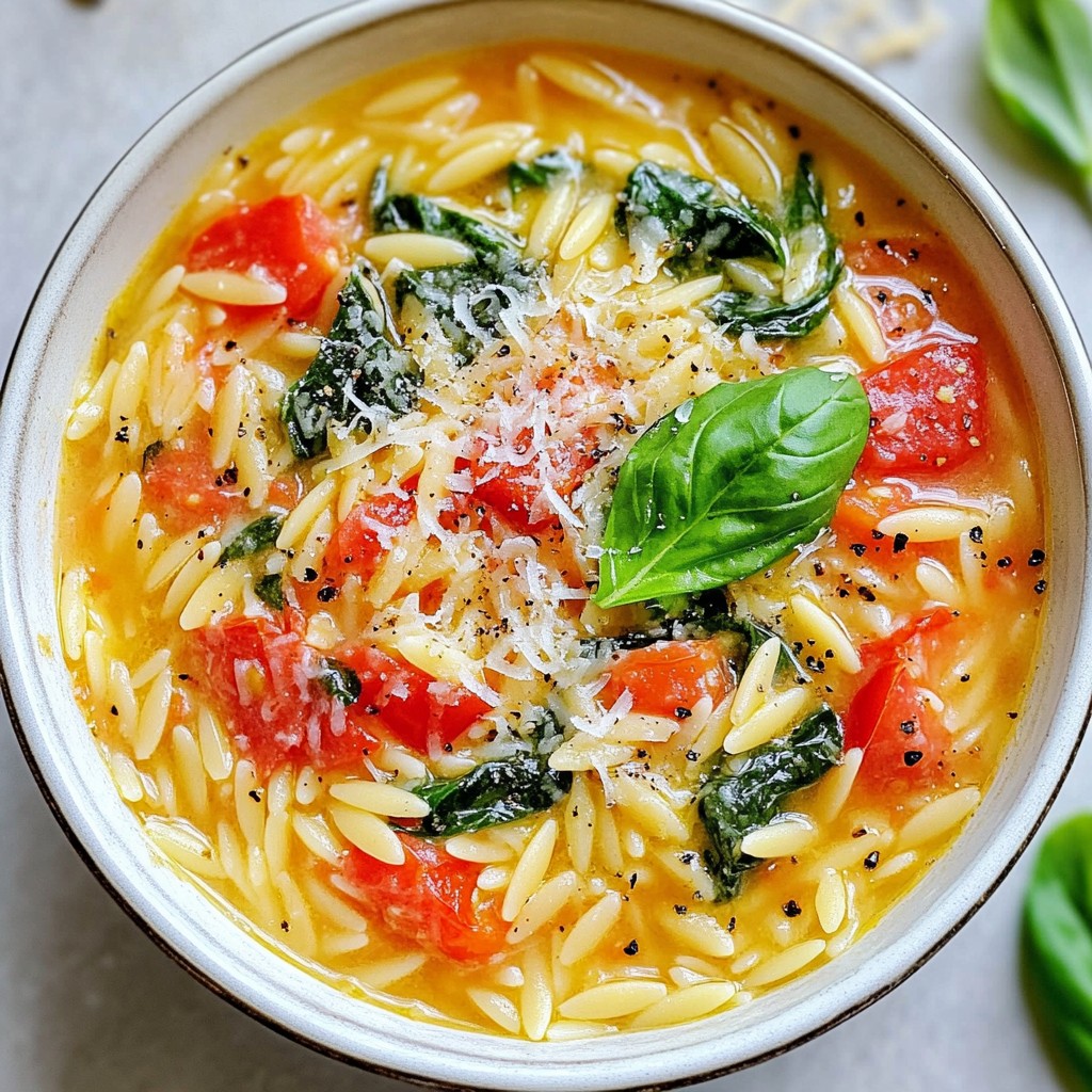 Creamy Tomato Spinach Orzo Flavorful Dinner Delight