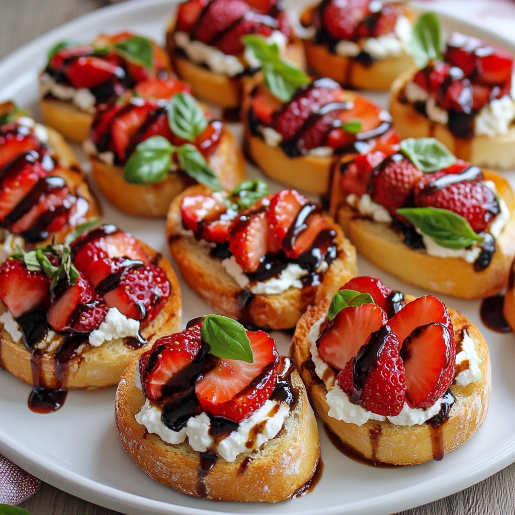 Balsamic Strawberry Goat Cheese Crostini Delight
