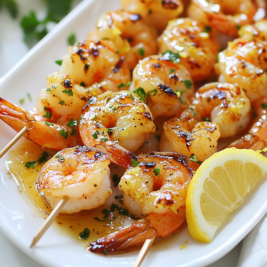 Lemon Garlic Shrimp Skewers Simple and Tasty Recipe