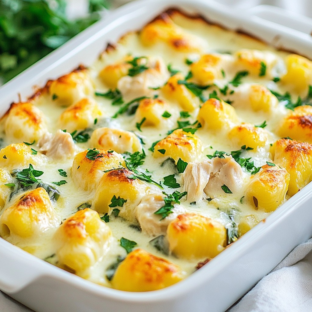 Chicken Alfredo Gnocchi Bake Creamy Flavorful Dish