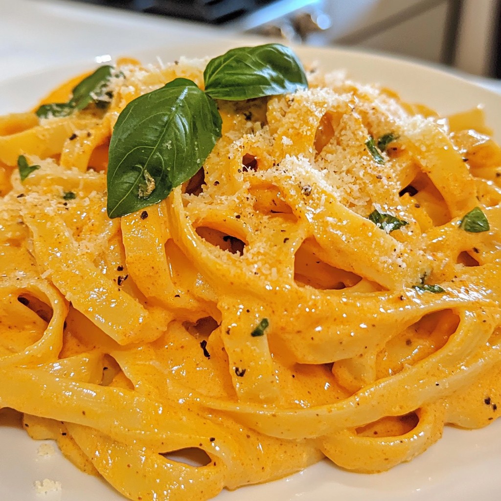 Roasted Red Pepper Alfredo Creamy and Simple Dish