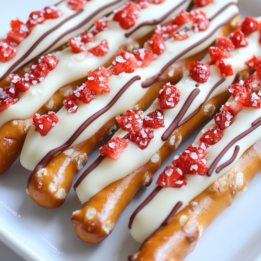 Strawberry Chocolate Drizzled Pretzels Easy Sweet Treat