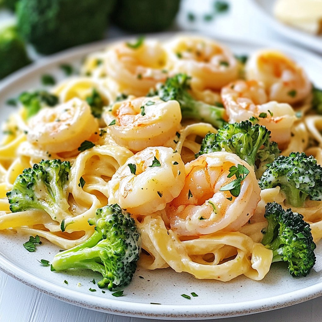 Easy Weeknight Shrimp and Broccoli Alfredo Recipe