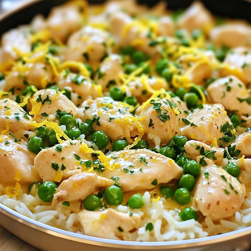 Busy Night Lemon Butter Chicken and Rice Skillet Dish