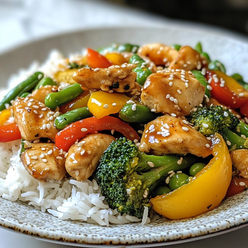 Crunchy Weeknight Dinner Sesame Ginger Chicken Stir-Fry