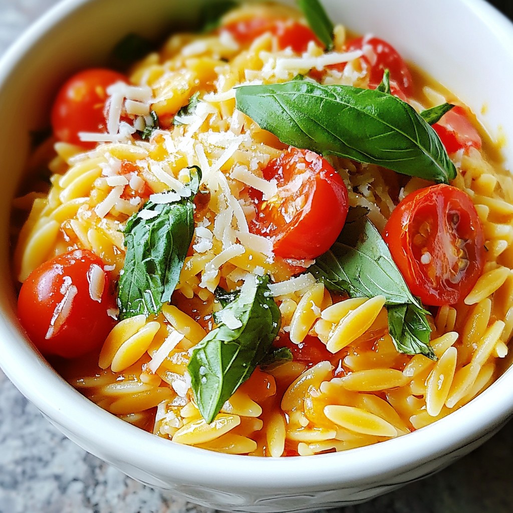 Tomato Basil One-Pot Orzo Flavorful and Easy Meal