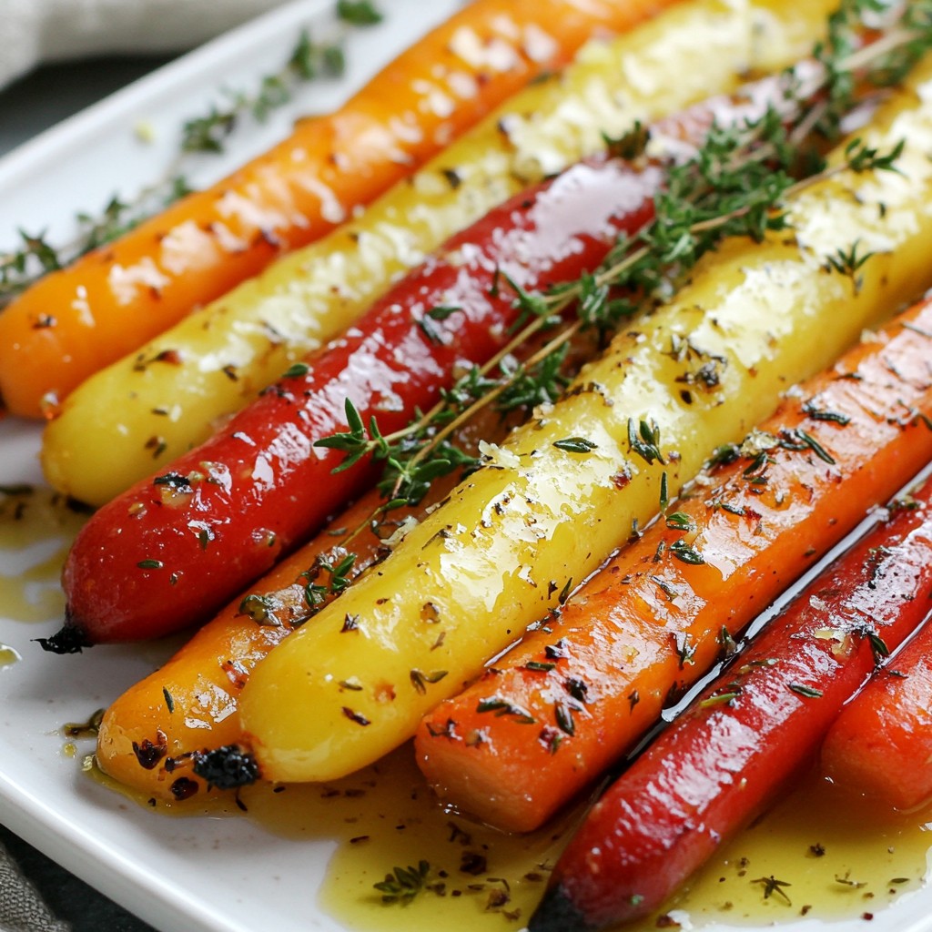Herb Garlic Roasted Rainbow Carrots Flavorful Delight