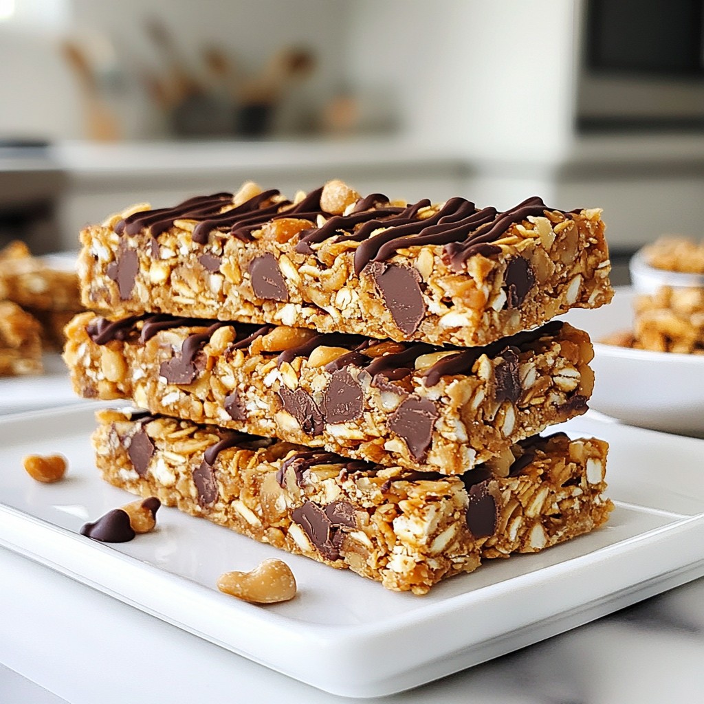 Peanut Butter Chocolate Chip Granola Bars Delightful Snack