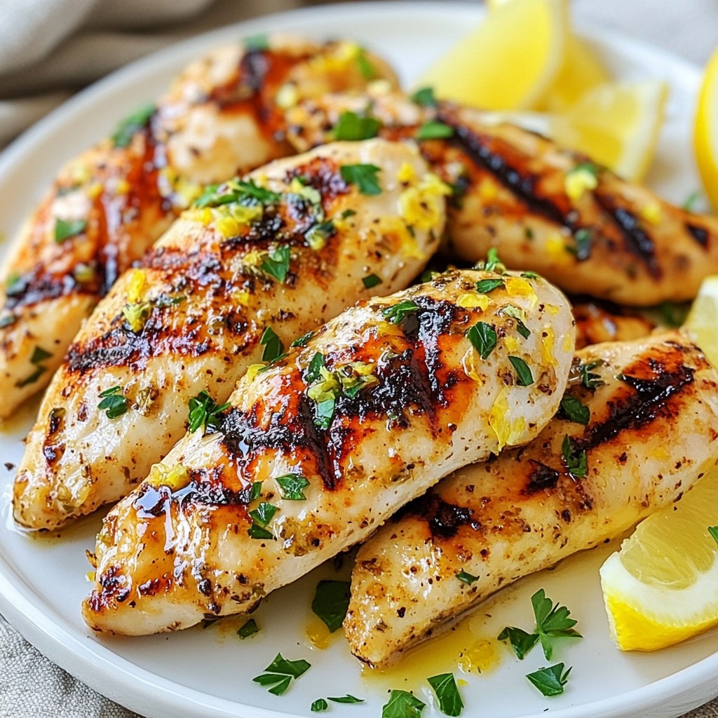 Weeknight Dinner Lemon Herb Grilled Chicken Tenders