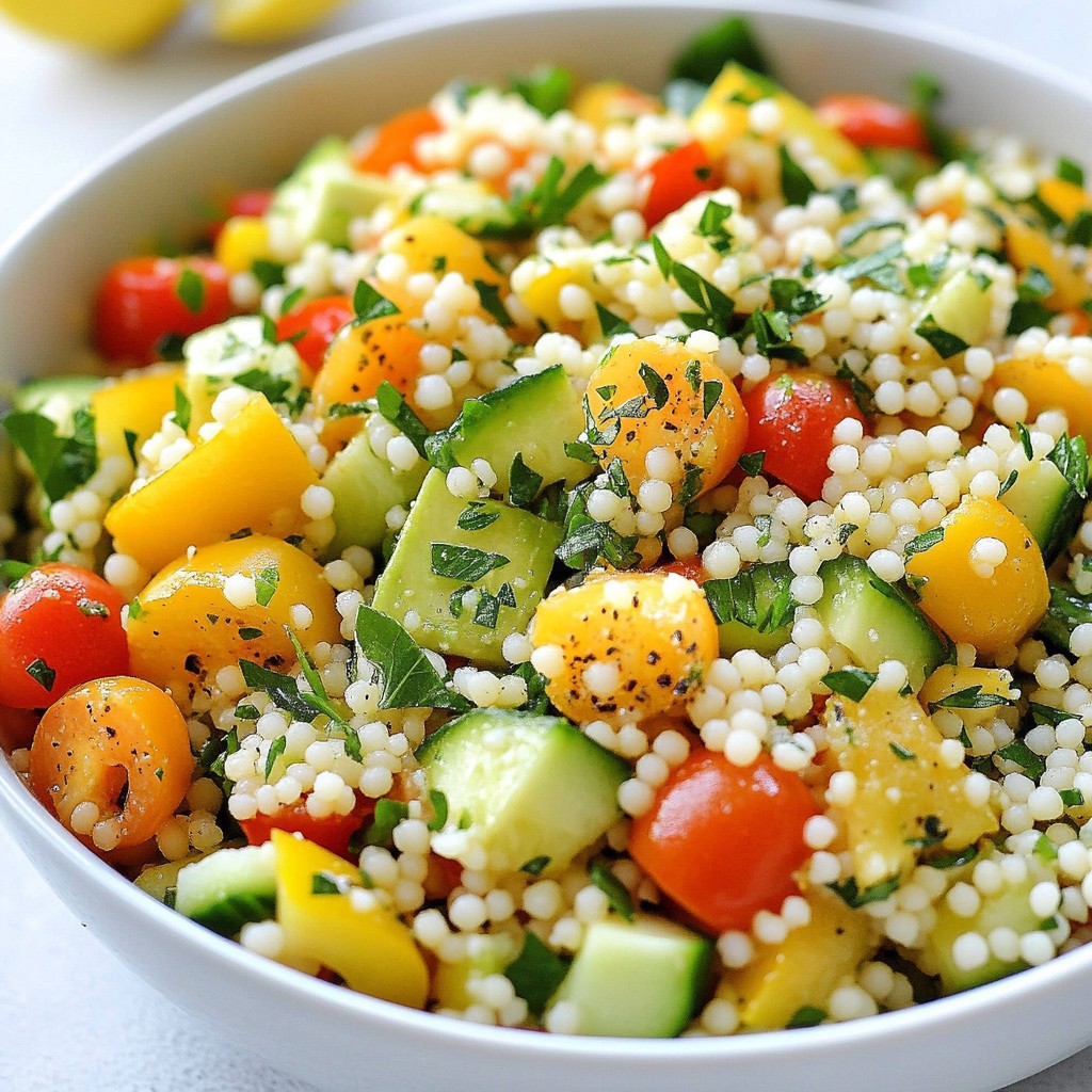 Crispy weeknight dinner Lemon Herb Couscous Salad Recipe