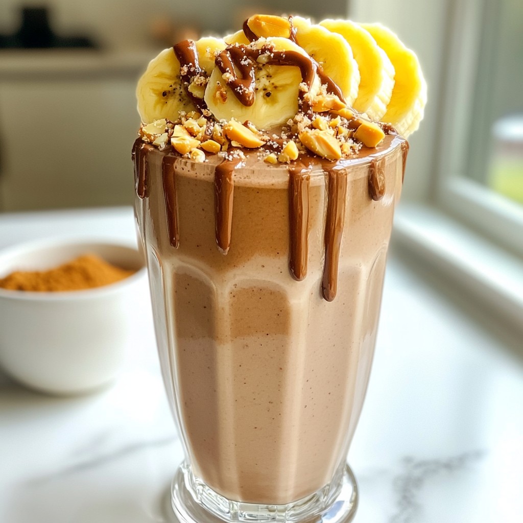 Chocolate Peanut Butter Banana Smoothie Delightful Mix
