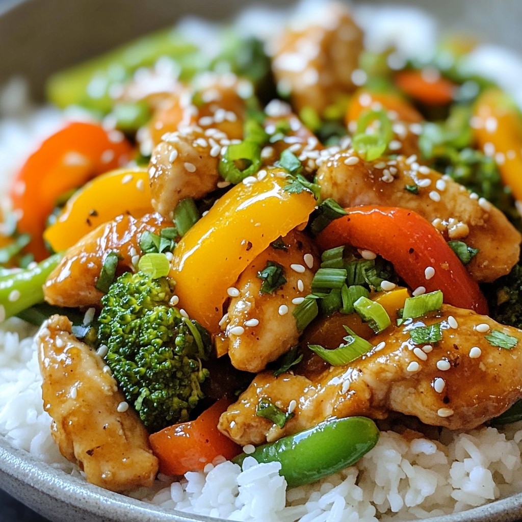 Crunchy Weeknight Dinner Sesame Ginger Chicken Stir-Fry