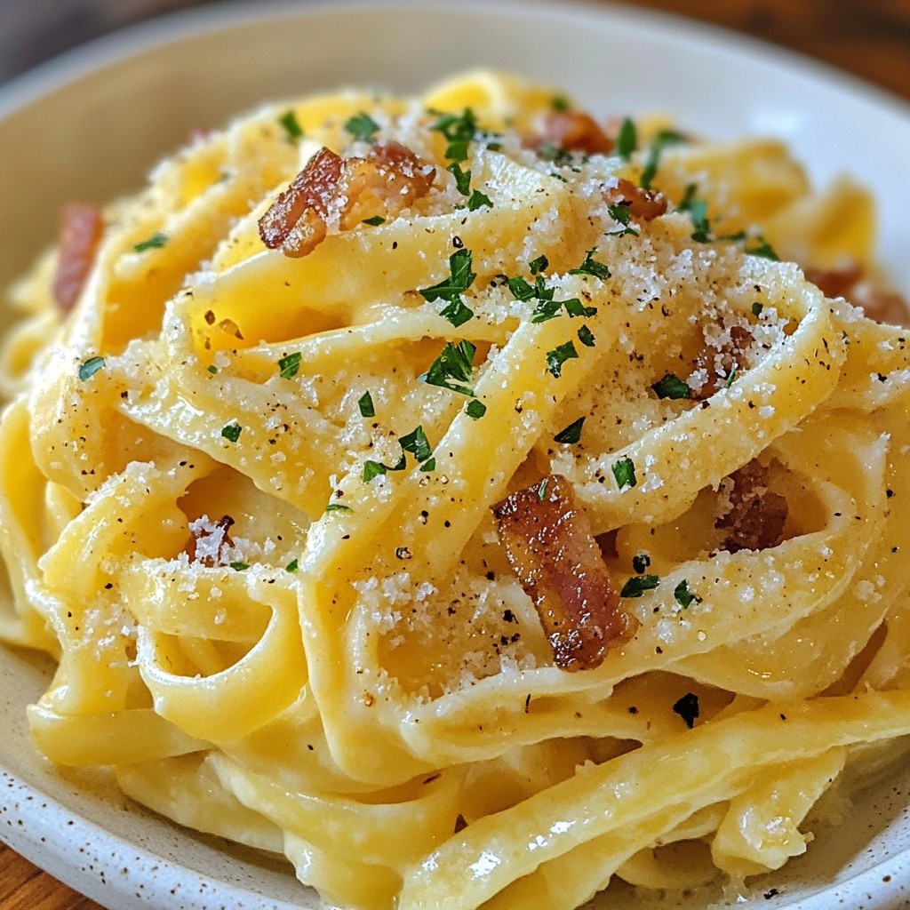 Cheesy Busy Night Turkey Bacon Carbonara Recipe