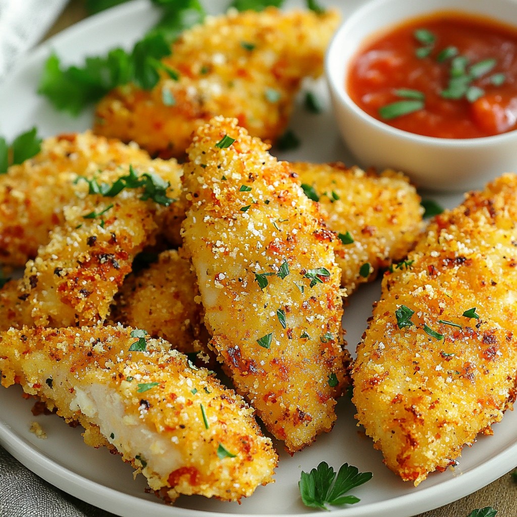 Garlic Parmesan Chicken Tenders Crunchy and Flavorful
