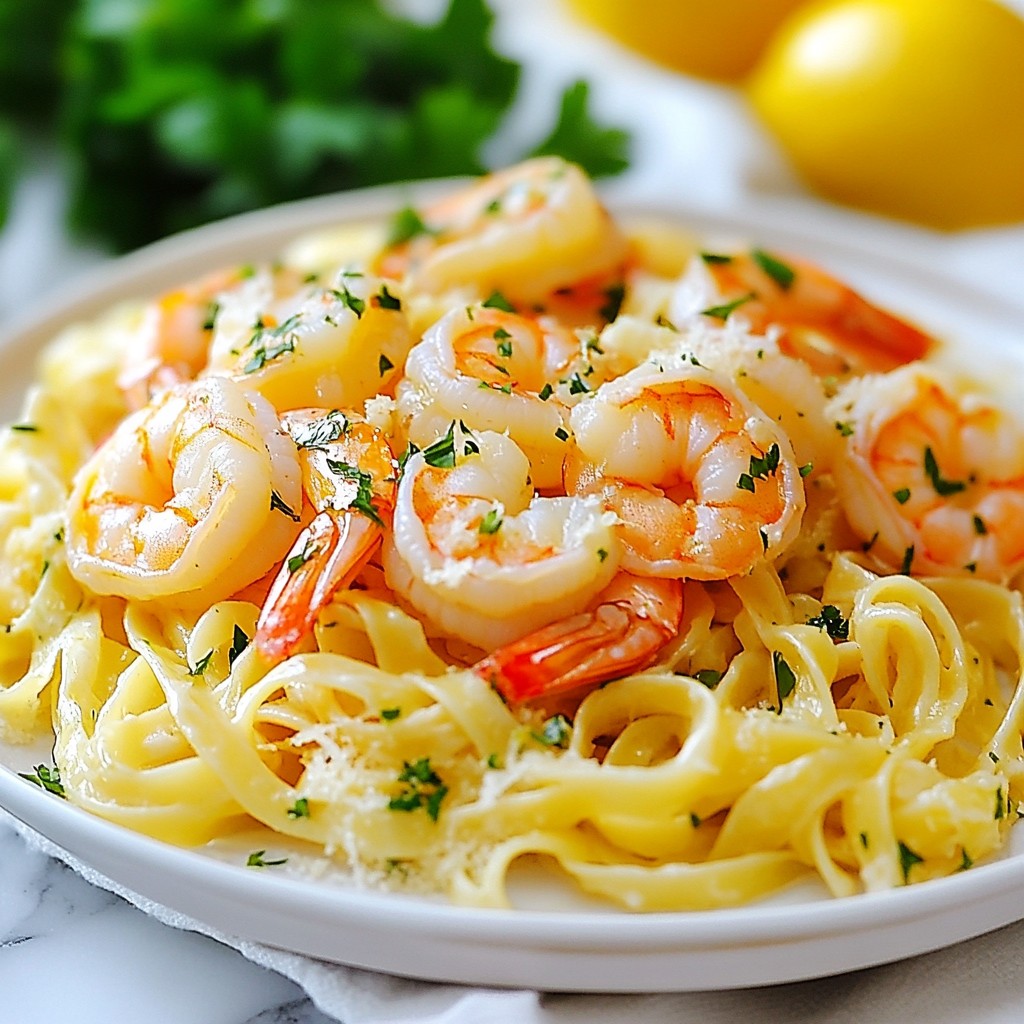 Quick Weeknight Garlic Lemon Shrimp Fettuccine Magic