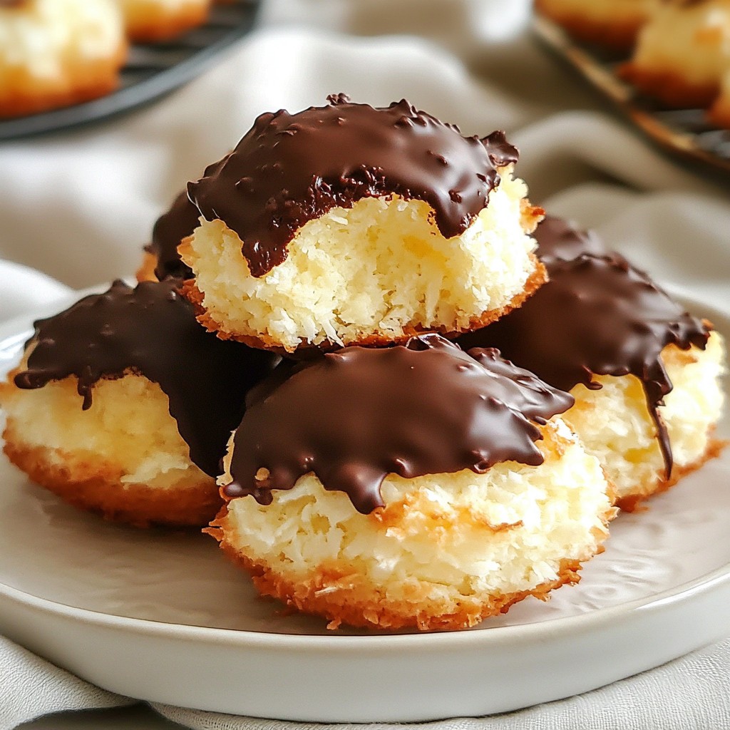 Chocolate Dipped Coconut Macaroons Easy and Tasty Treat