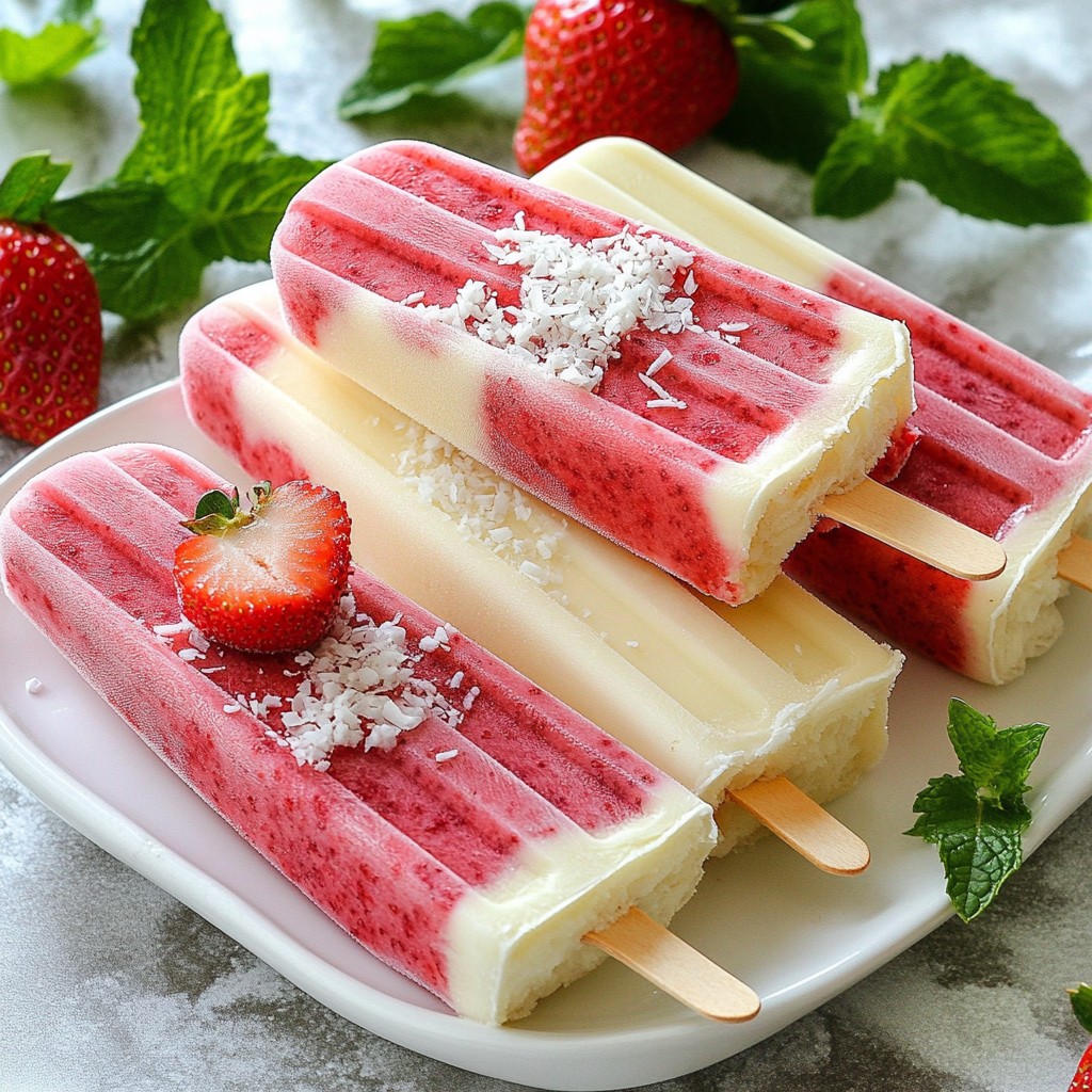 Strawberry Coconut Popsicles Refreshing Summer Treat