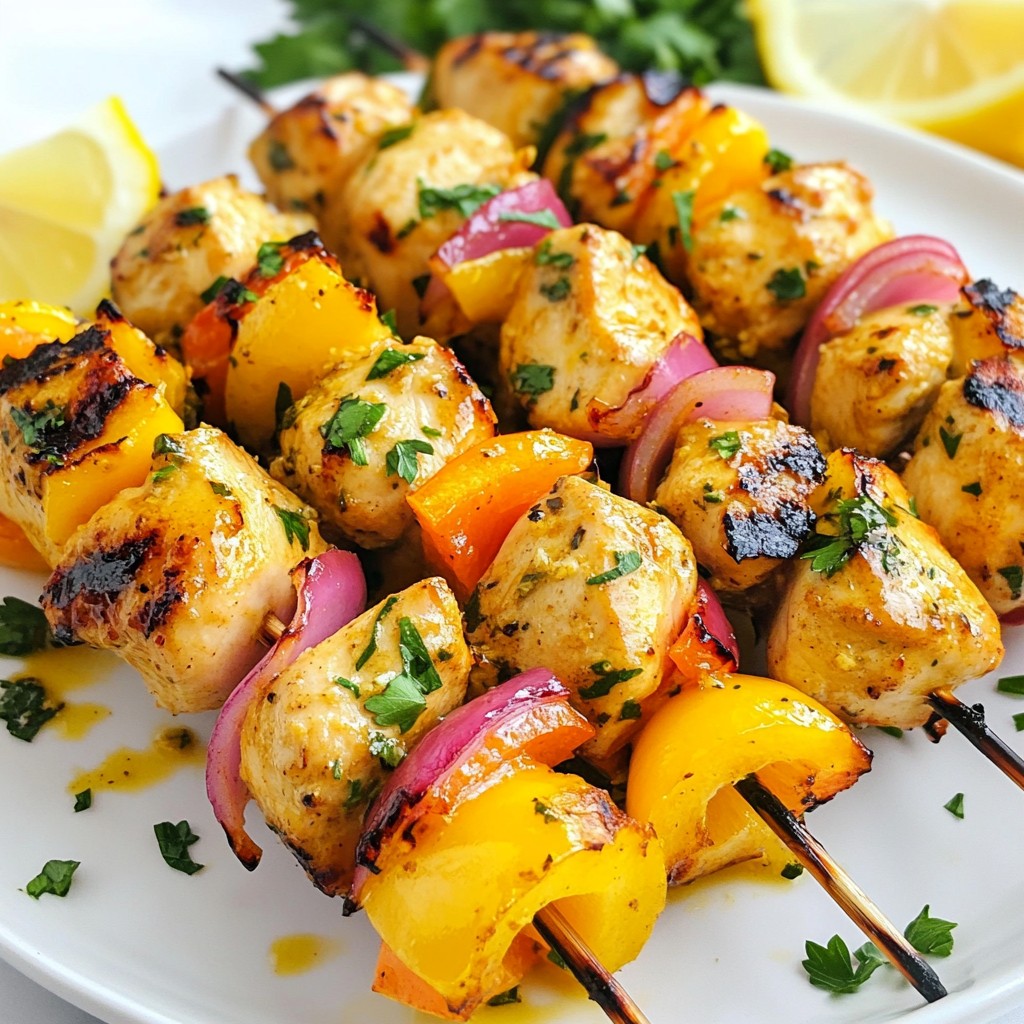 Quick Weeknight Dinner Lemon Garlic Chicken Kebabs
